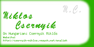 miklos csernyik business card