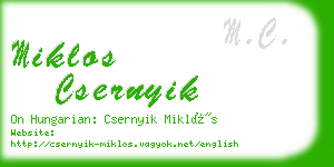 miklos csernyik business card